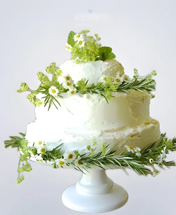 Торт с ромашками белый Фото