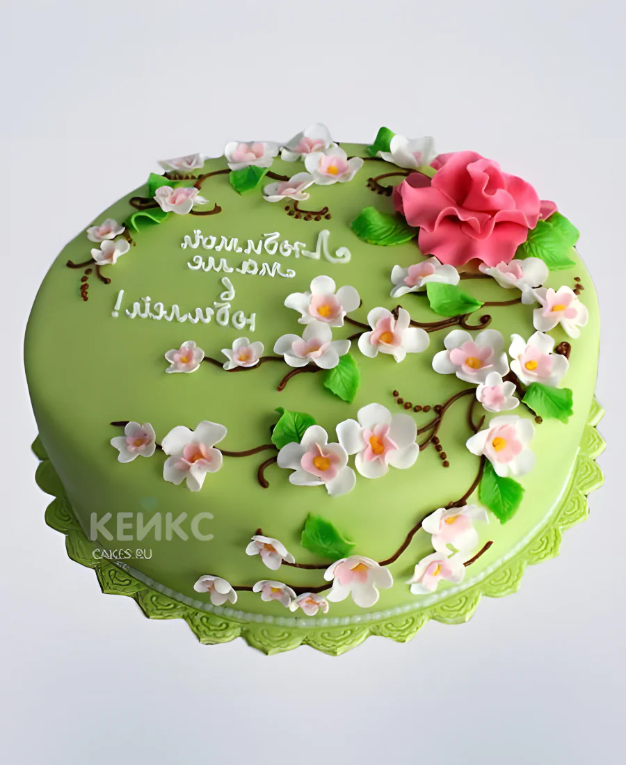 Торт с веточкой сакуры Торт с веточкой сакуры Фото