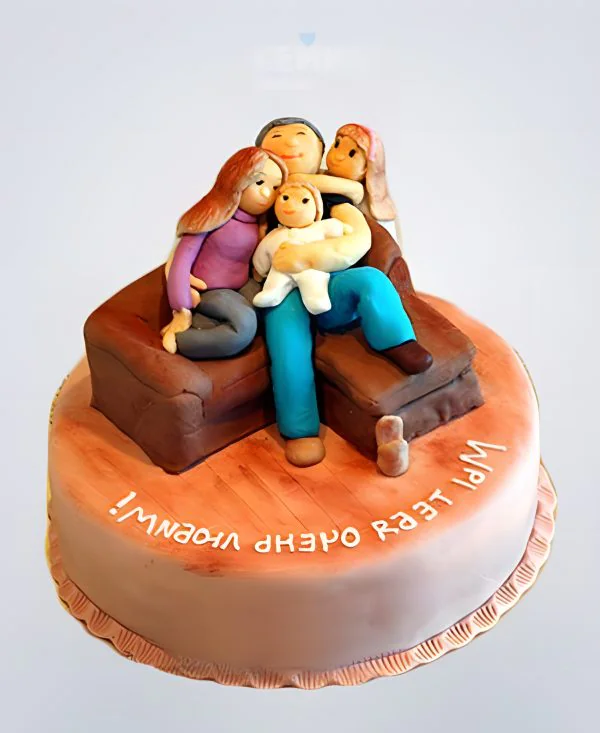 Торт  семья на диване Торт  семья на диване Фото