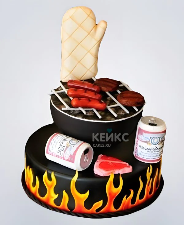 Мужской торт в виде барбекю Мужской торт в виде барбекю Фото