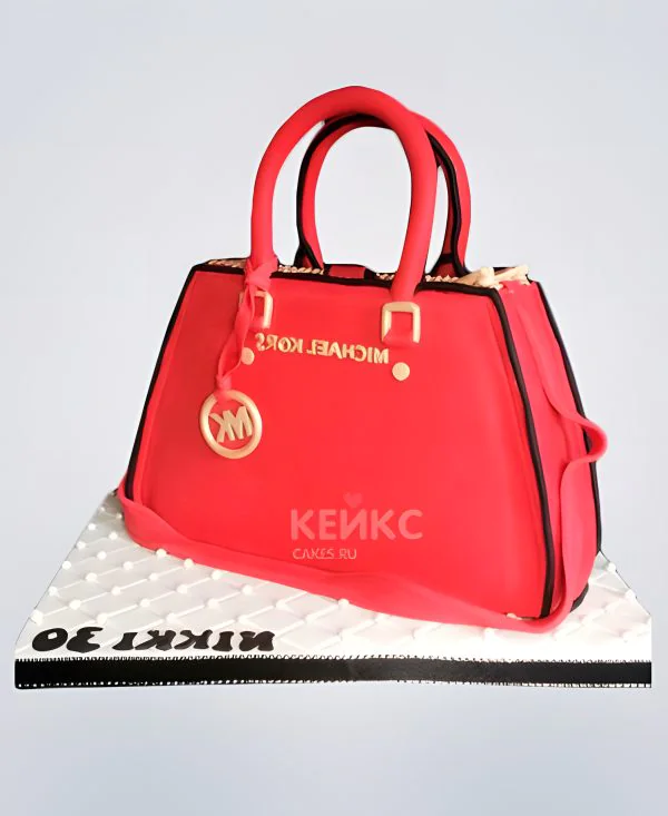 Торт красная сумка с брелком Торт красная сумка с брелком Фото