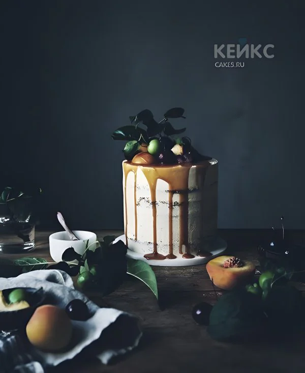 Стильный торт с фруктами Стильный торт с фруктами Фото