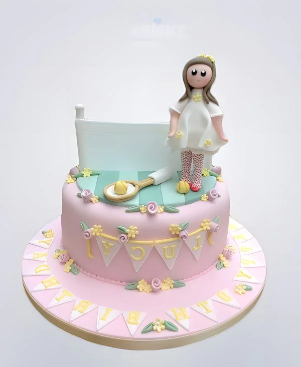 Розовый торт теннис с фигуркой Розовый торт теннис с фигуркой Фото