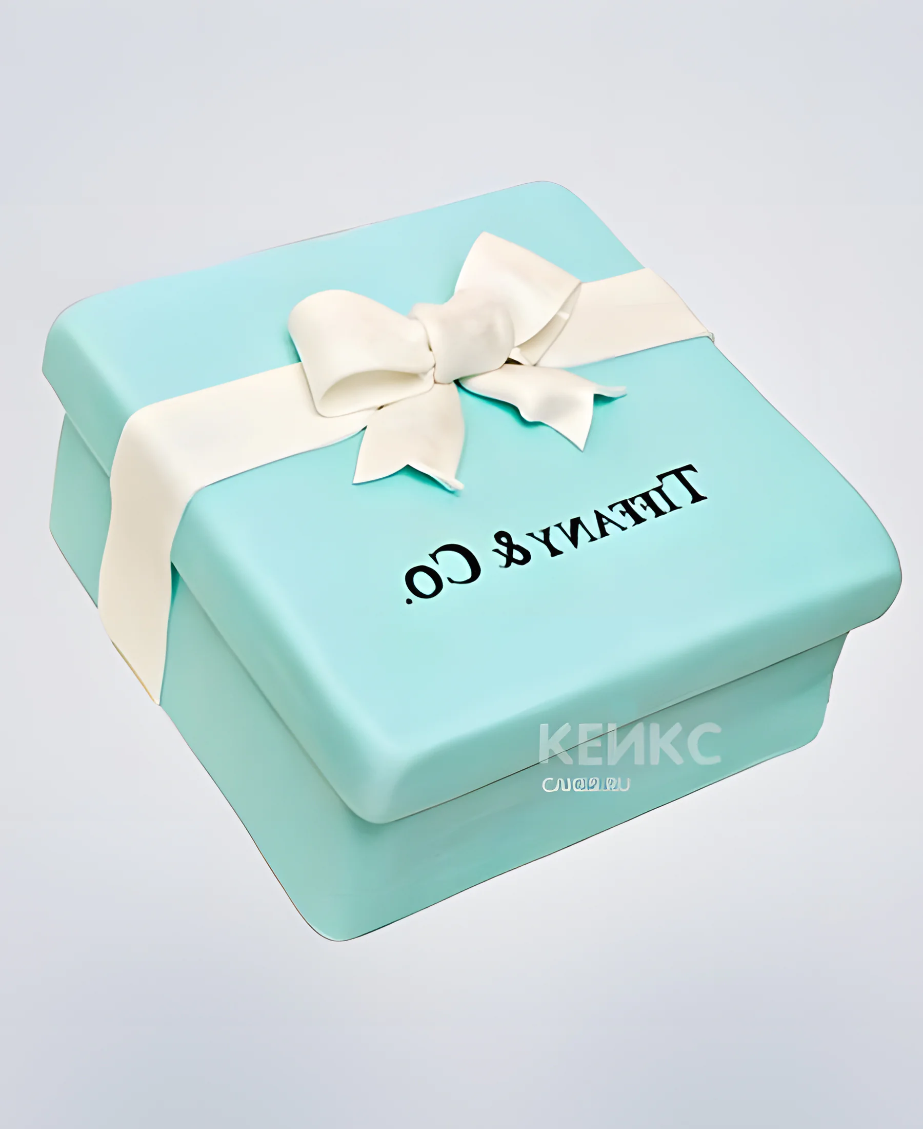 Торт в виде коробки Тиффани с бантом Торт в виде коробки Тиффани с бантом Фото