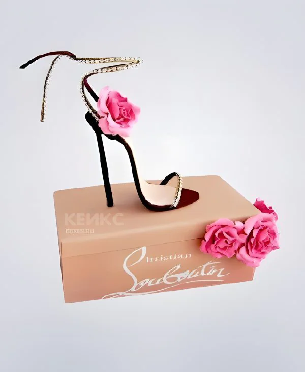 Торт черная туфелька с цветами Торт черная туфелька с цветами Фото