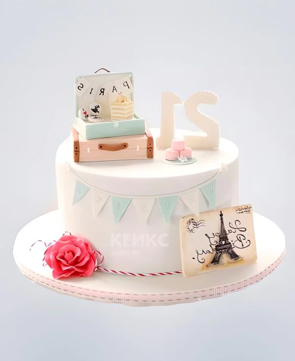 Торт в Французском стиле на 21 год девушке Торт в Французском стиле на 21 год девушке Фото