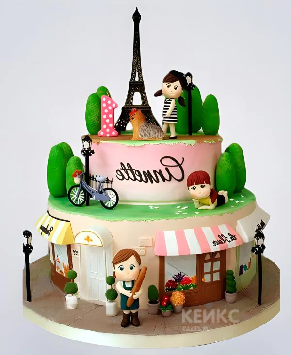 Дорогой торт во французском стиле с фигурками Дорогой торт во французском стиле с фигурками Фото