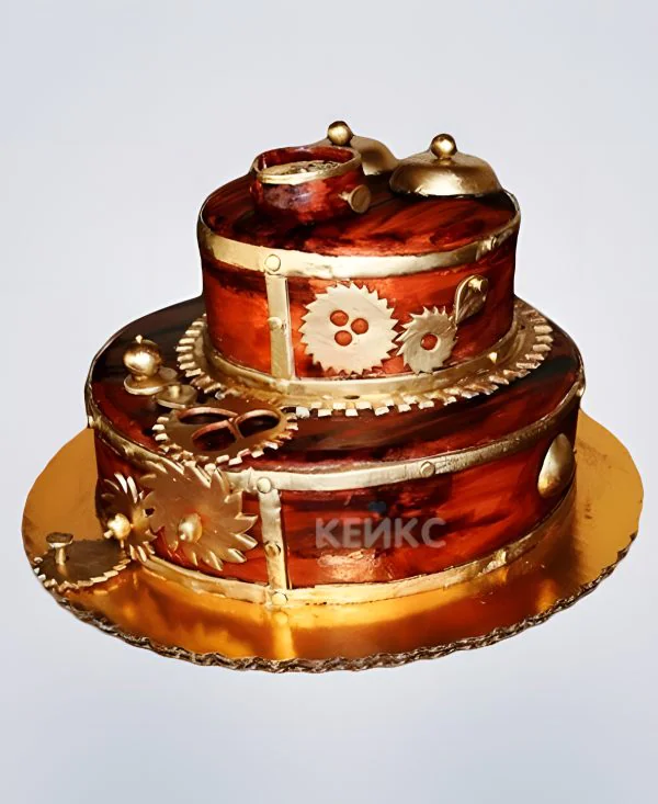 Торт в стиле Стимпанк с золотом Торт в стиле Стимпанк с золотом Фото