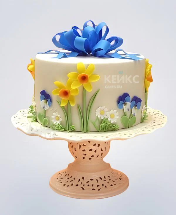 Торт с цветами Весна Фото