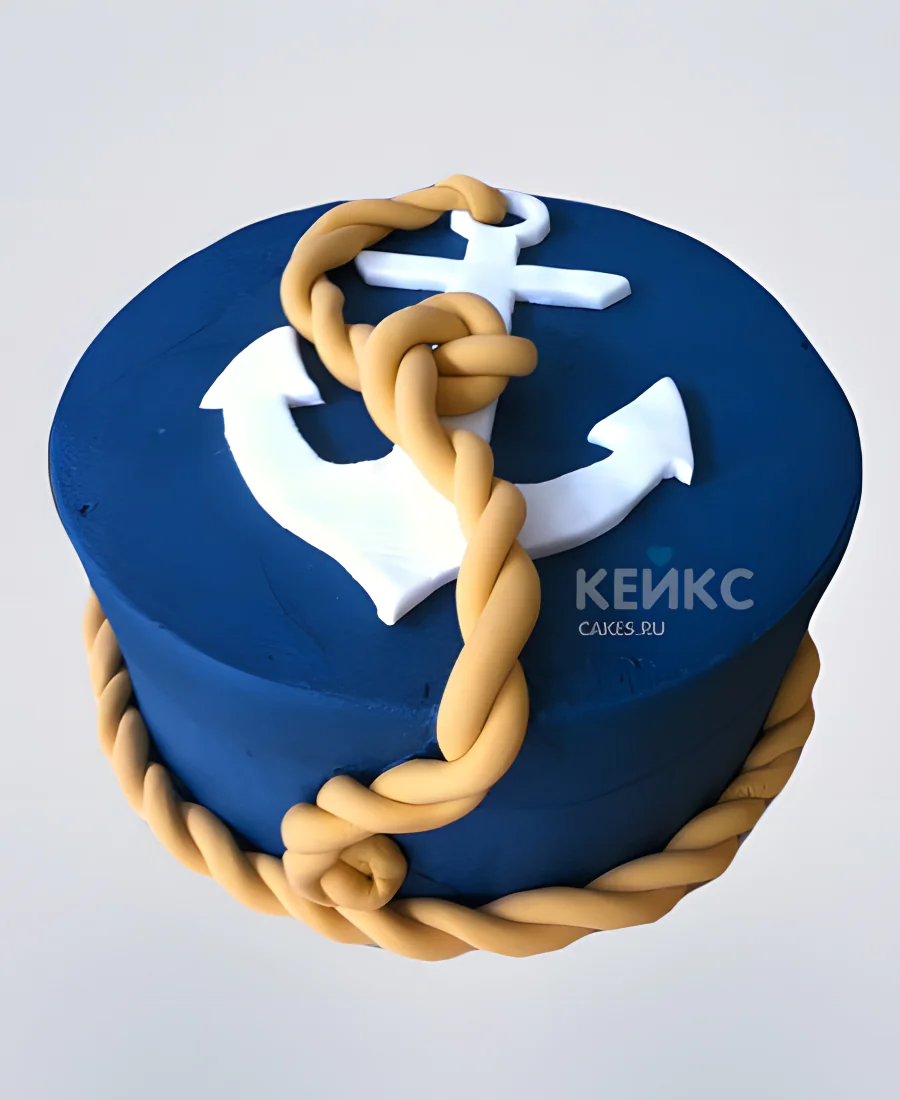Торт ВМФ с якорем и веревкой Торт ВМФ с якорем и веревкой Фото