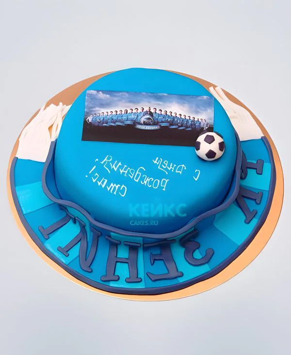 Прикольный торт с логотипом Зенит Прикольный торт с логотипом Зенит Фото