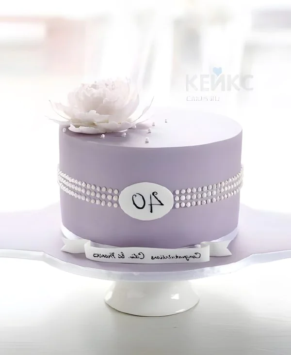 Сиреневый торт на день рождения женщине 40 лет Фото