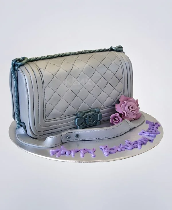 Торт женская сумка с цветком Торт женская сумка с цветком Фото