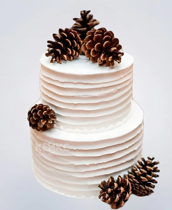 Торт зимний свадебный торт без мастики Фото