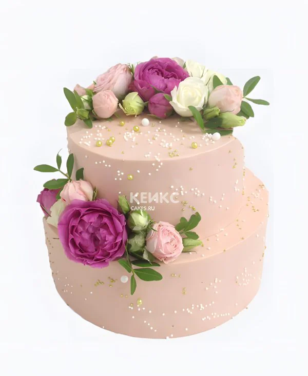Торт в пудровых тонах на свадьбу Торт в пудровых тонах на свадьбу Фото