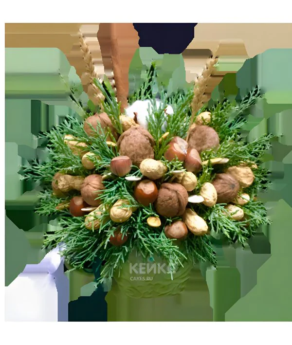Букет на новый год из орехов 3 Фото