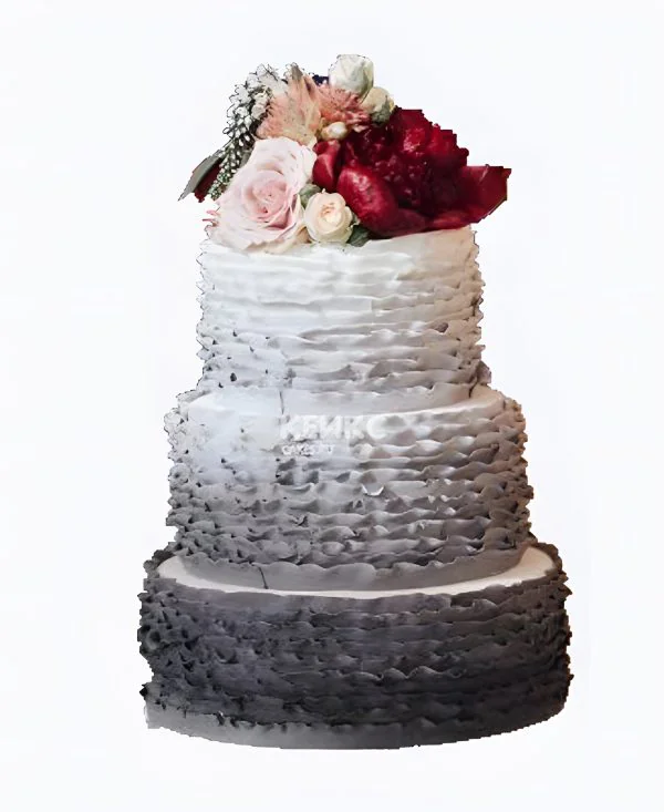 Шикарный торт с черно-белым градиентом Шикарный торт с черно-белым градиентом Фото