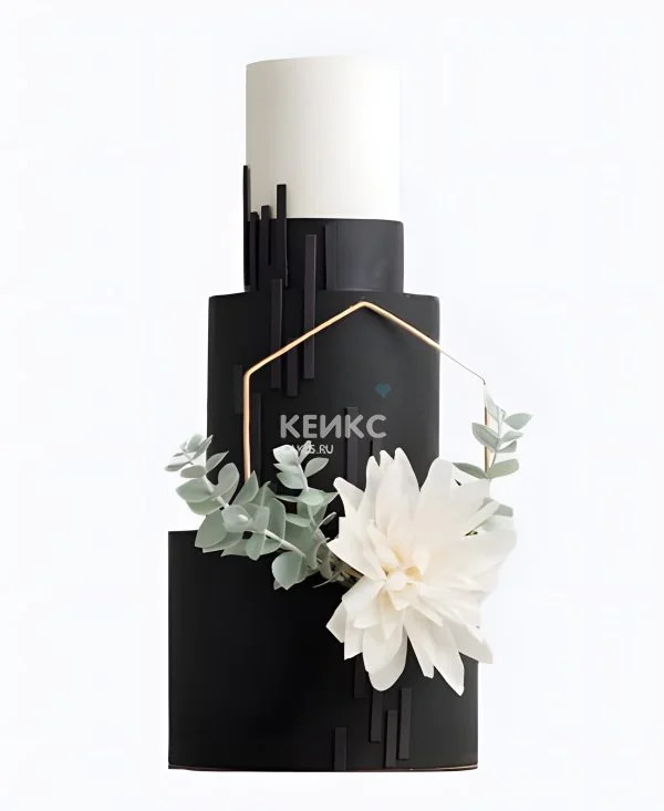 Элегантный мастичный свадебный торт Элегантный мастичный свадебный торт Фото