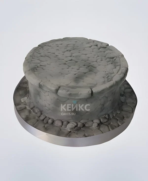 Торт серый в виде камня Фото