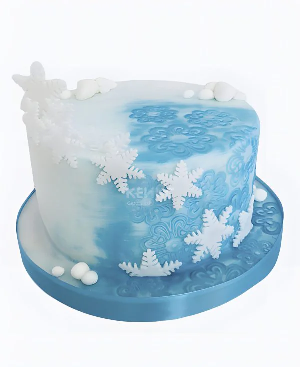 Торт Морозный узор со снежинками Фото