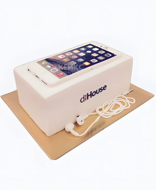 Торт айфон 7 с наушниками Фото