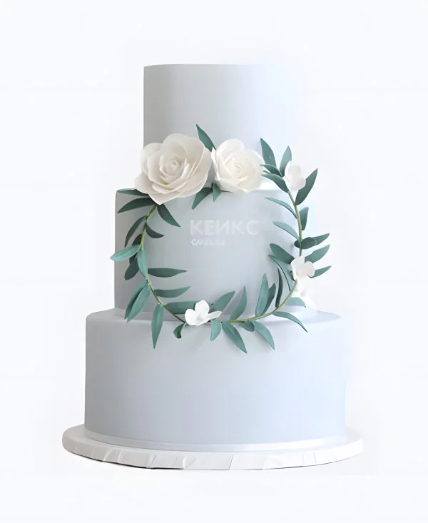 Торты в бело голубом цвете Фото