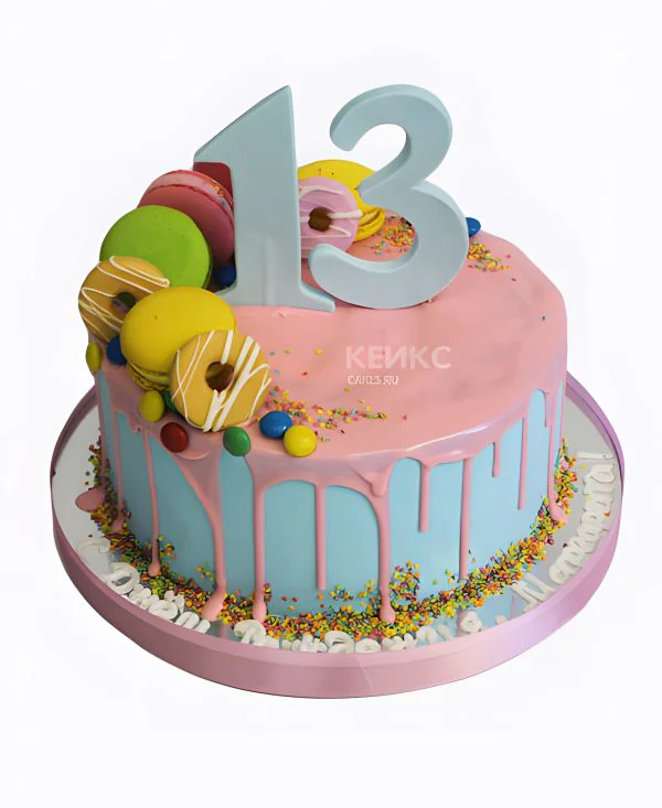 Детский торт с макаруни без мастики Детский торт с макаруни без мастики Фото