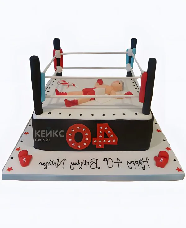 Прикольный торт боксерский ринг Фото