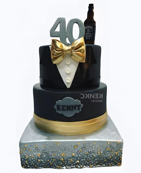 Торт в виде чёрного смокинга на 40 лет мужчине Торт в виде чёрного смокинга на 40 лет мужчине Фото