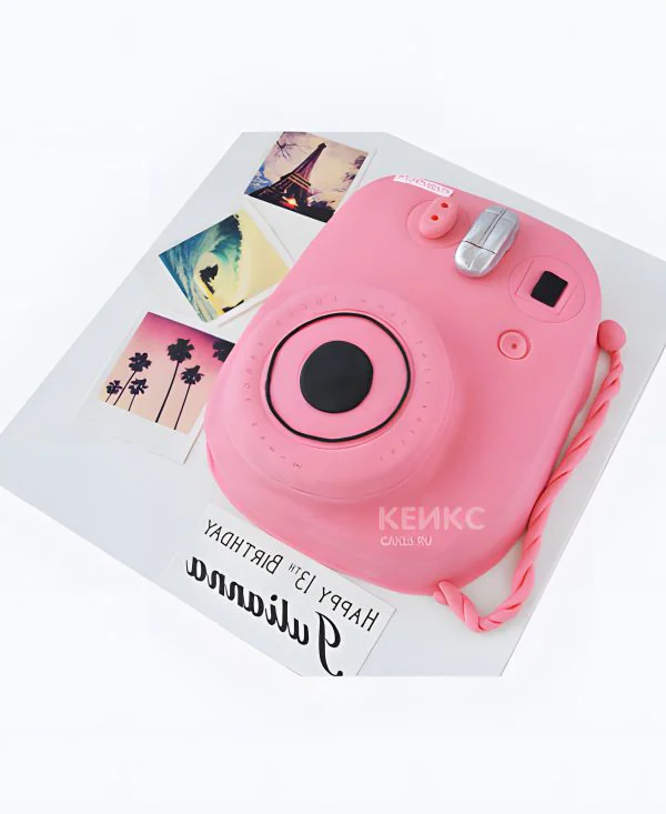 Торт с розовым мини фотоаппаратом Торт с розовым мини фотоаппаратом Фото
