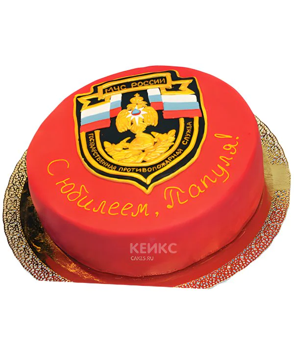 Красный торт МЧС для папы Красный торт МЧС для папы Фото
