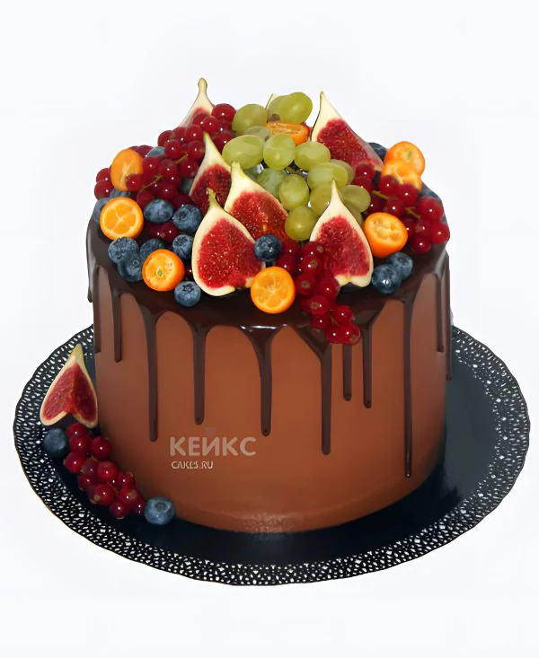 Торт с виноградом и инжиром Торт с виноградом и инжиром Фото