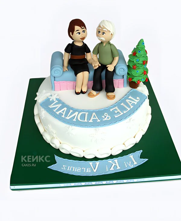 Торт для родителей с двумя фигурками Торт для родителей с двумя фигурками Фото