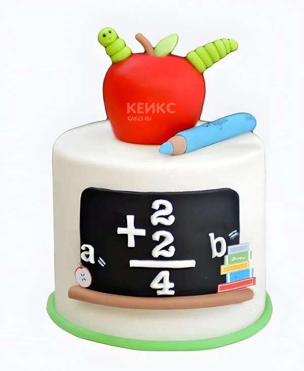 Торт для учителя математики с школьной доской Фото