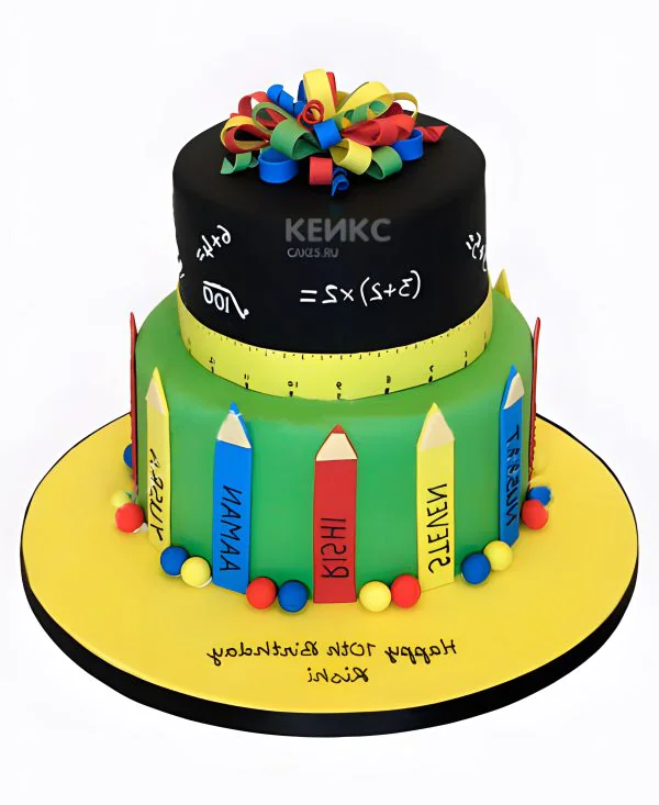 Торт для учителя математики с карандашами Торт для учителя математики с карандашами Фото