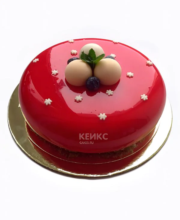 Торт евродизайн из зеркальной глазури Фото