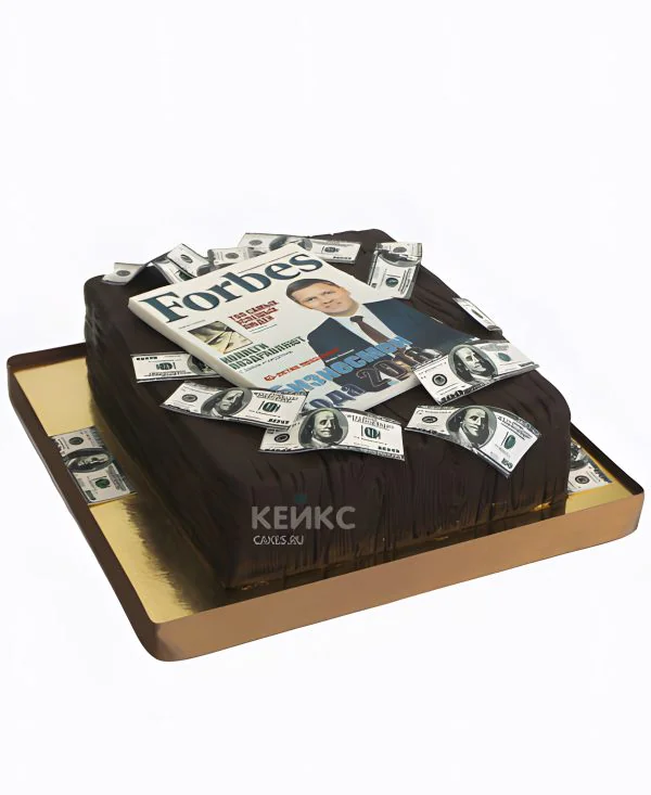 Шоколадный оригинальный торт с журналом и деньгами Шоколадный оригинальный торт с журналом и деньгами Фото