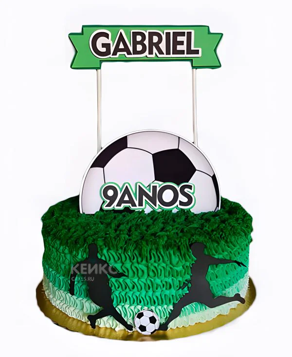 Торт футбол без мастики с табличкой Торт футбол без мастики с табличкой Фото