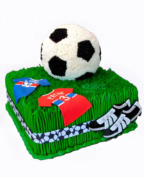 Торт футбол без мастики с мячом Торт футбол без мастики с мячом Фото