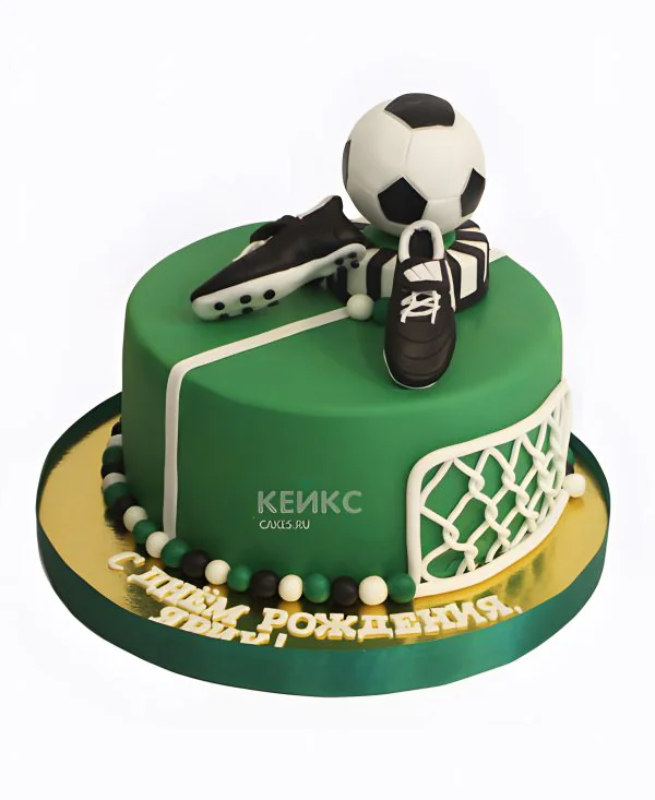 Торт футбол с мастикой и мячом Торт футбол с мастикой и мячом Фото
