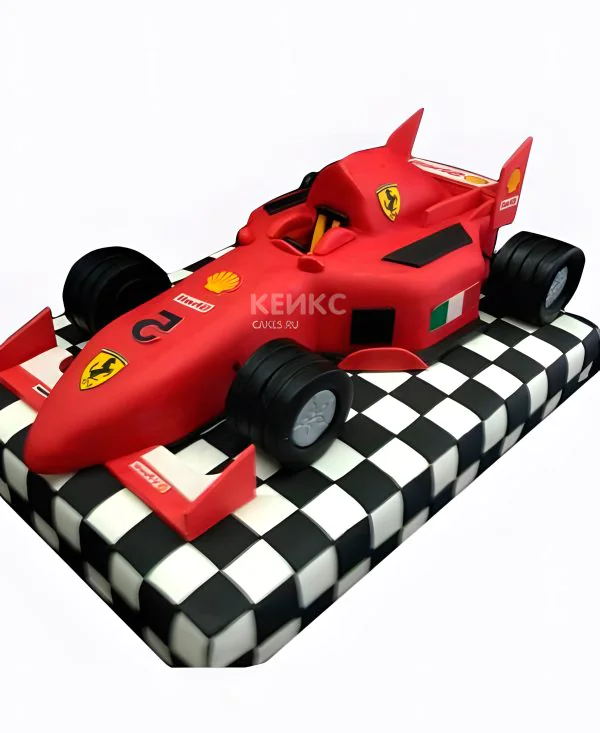 Торт в виде красной гоночной машины Фото