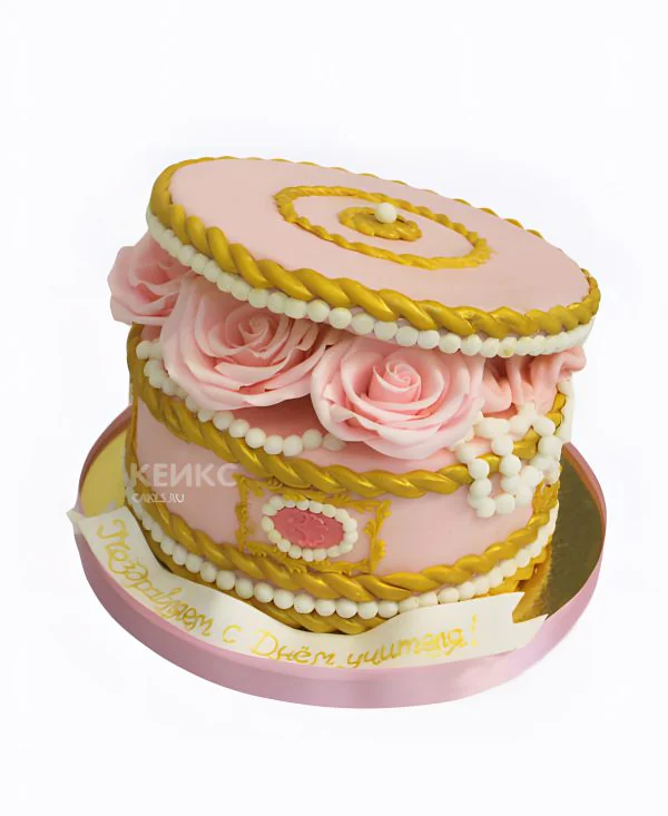 Торт в виде коробки с розами Торт в виде коробки с розами Фото