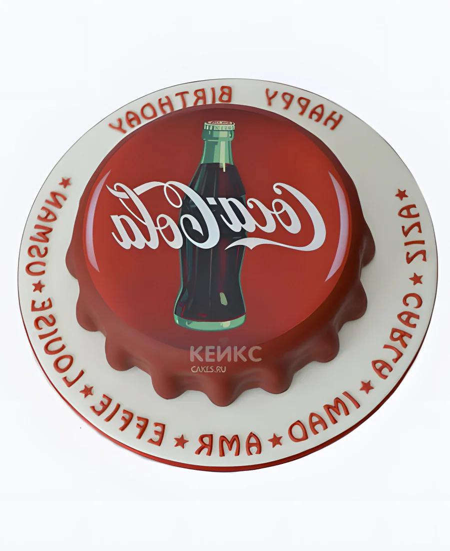 Торт с крышкой кока-кола из мастики Торт с крышкой кока-кола из мастики Фото