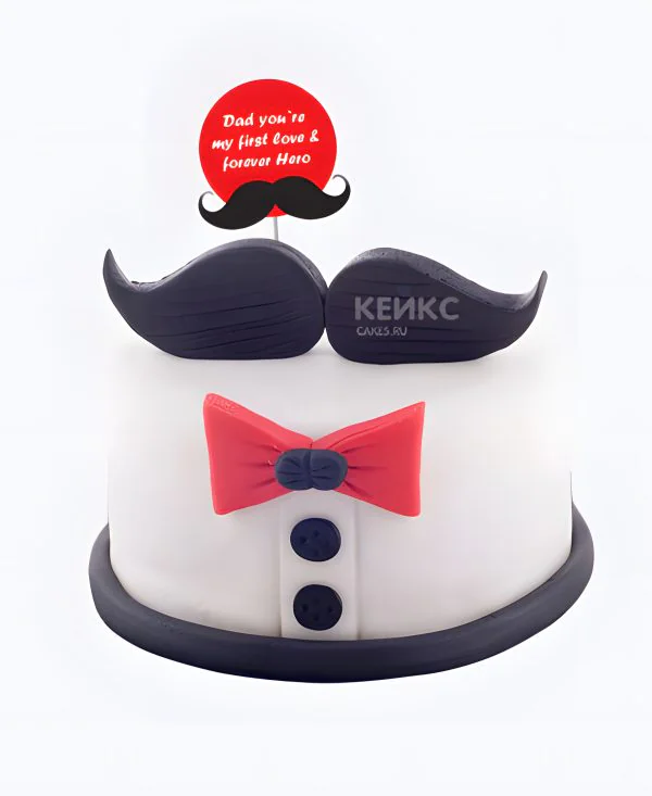 Торт с усами и надписью Торт с усами и надписью Фото