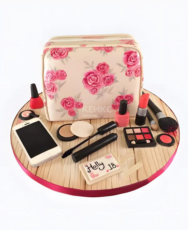 Торт в виде косметички с розами Торт в виде косметички с розами Фото