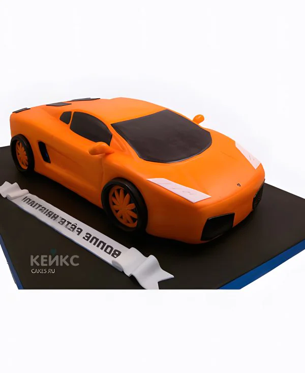 Торт в виде оранжевой машины ламборгини Торт в виде оранжевой машины ламборгини Фото