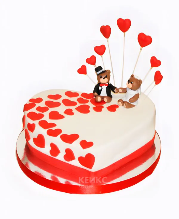 Торт для любимого в виде сердца Торт для любимого в виде сердца Фото