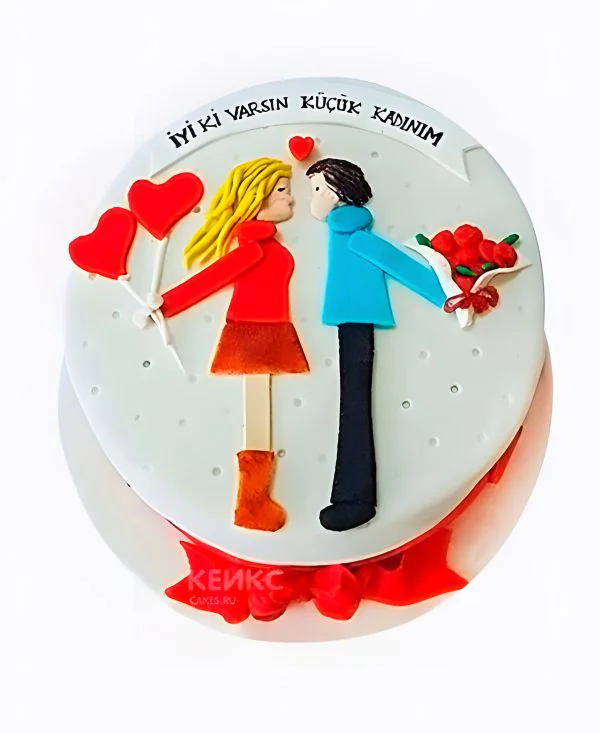 Милый торт с влюбленными Милый торт с влюбленными Фото
