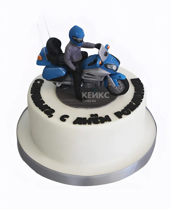 Торт с мотоциклом для мальчика 15 лет Фото