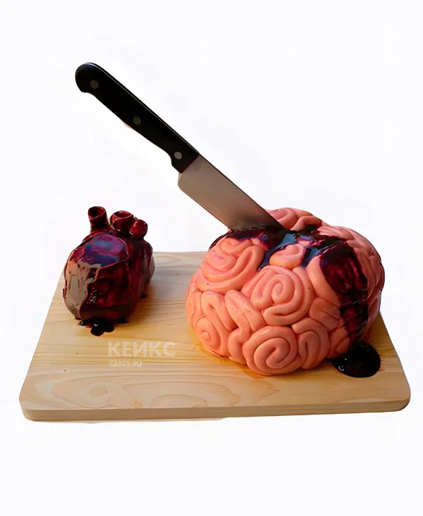 Торт в форме мозга и сердца Торт в форме мозга и сердца Фото